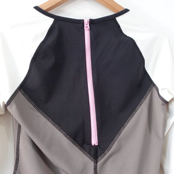 Alala Top Women Small Activewear Gray White Sports Colorblock Zip Back CANADA - Picture 9 of 13